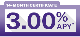 14-Month Certificate | 3.00% APY*