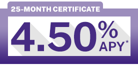 25-Month Certificate | 4.50% APY*